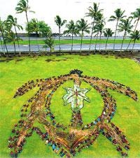 Students form Aerial Artwork at Mooheau Park