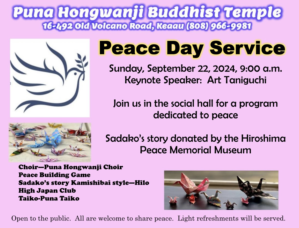 picture of Puna Peace Day Service 2024 poster