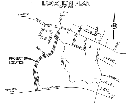 Plumeria St project location map