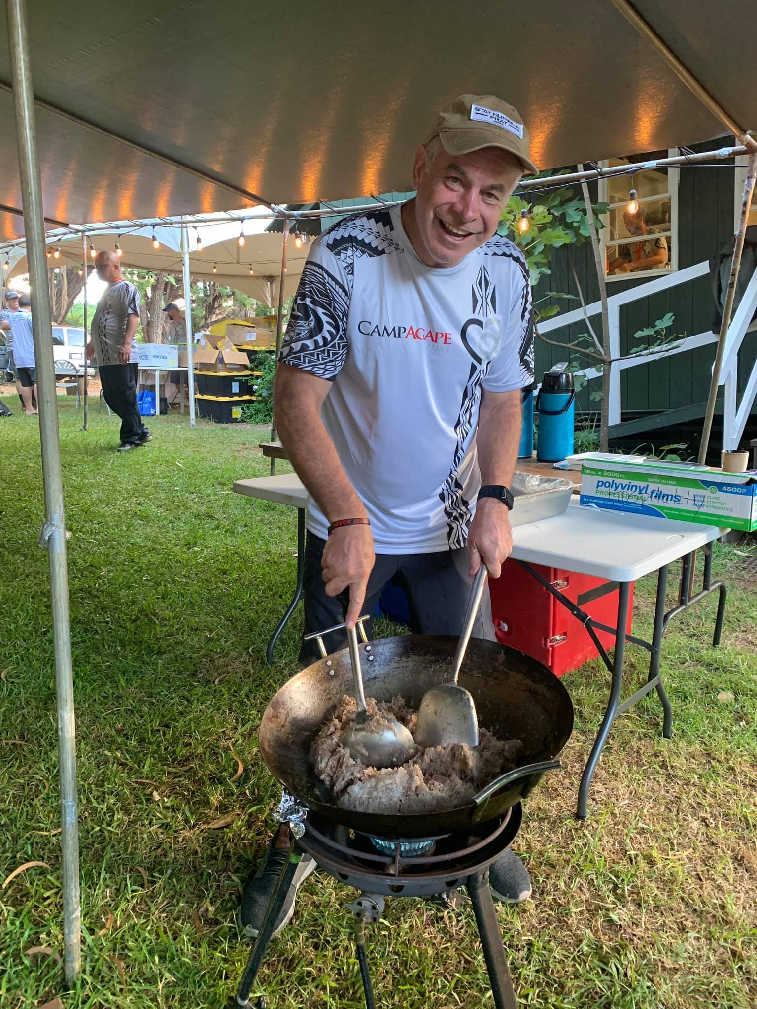 Mayor Roth cooking on the grill