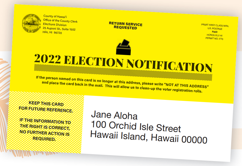 2022 Election Notification Cards