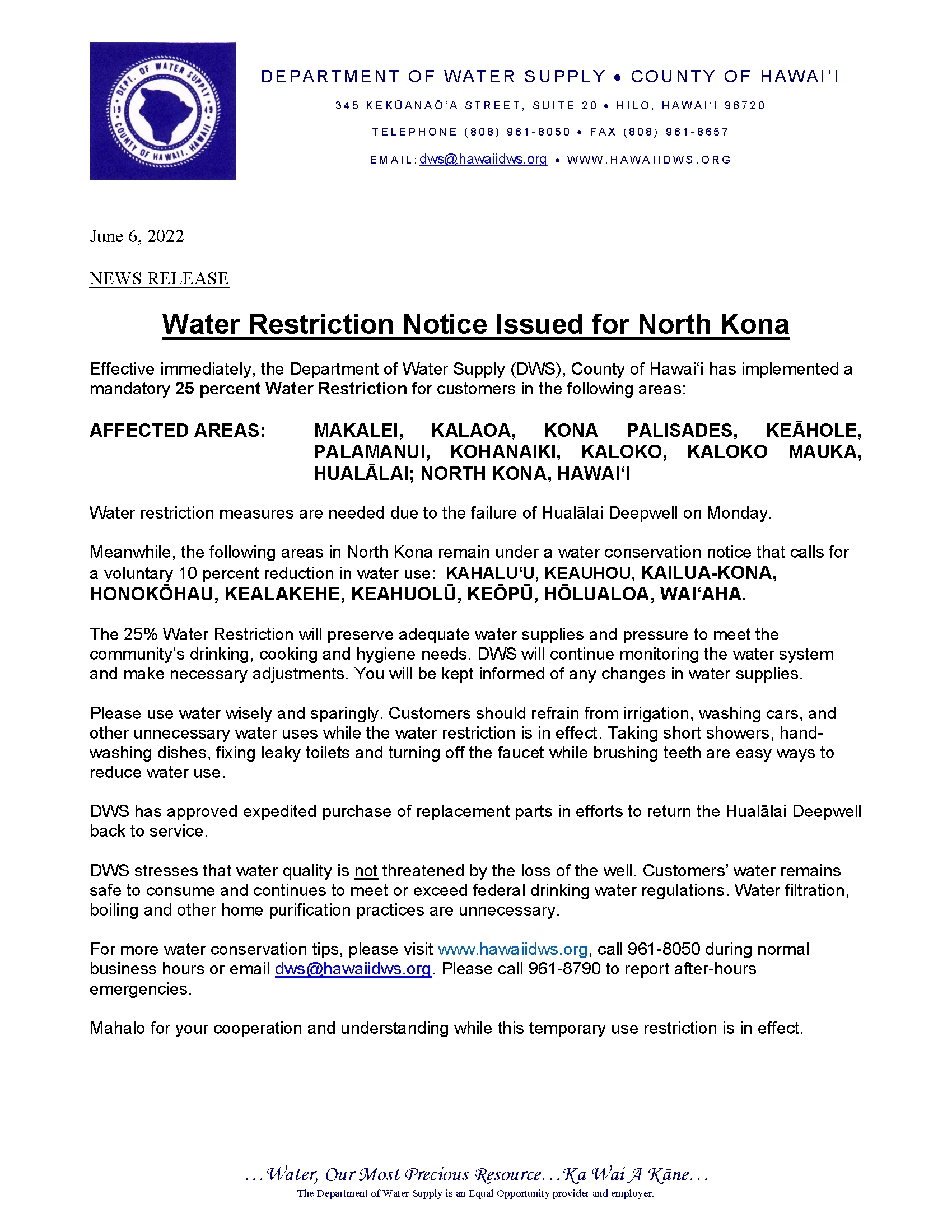 Attachment 1.7 Water-Restriction-Notice-for-North-Kona-designates-restriction-and-conservation-areas